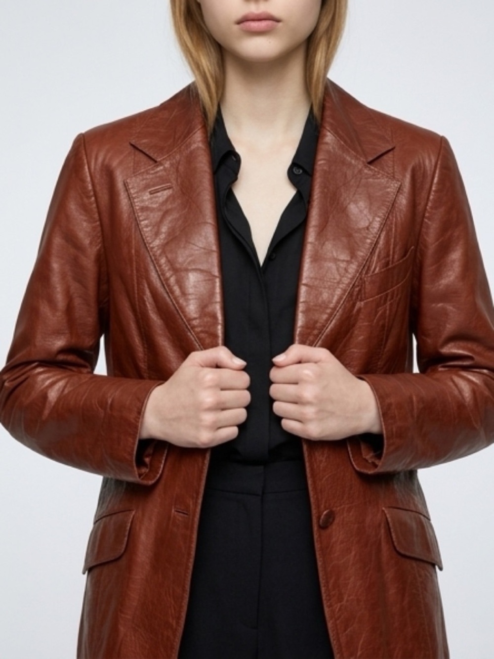 Bagatelle Rich Brown Leather BlazerVintage